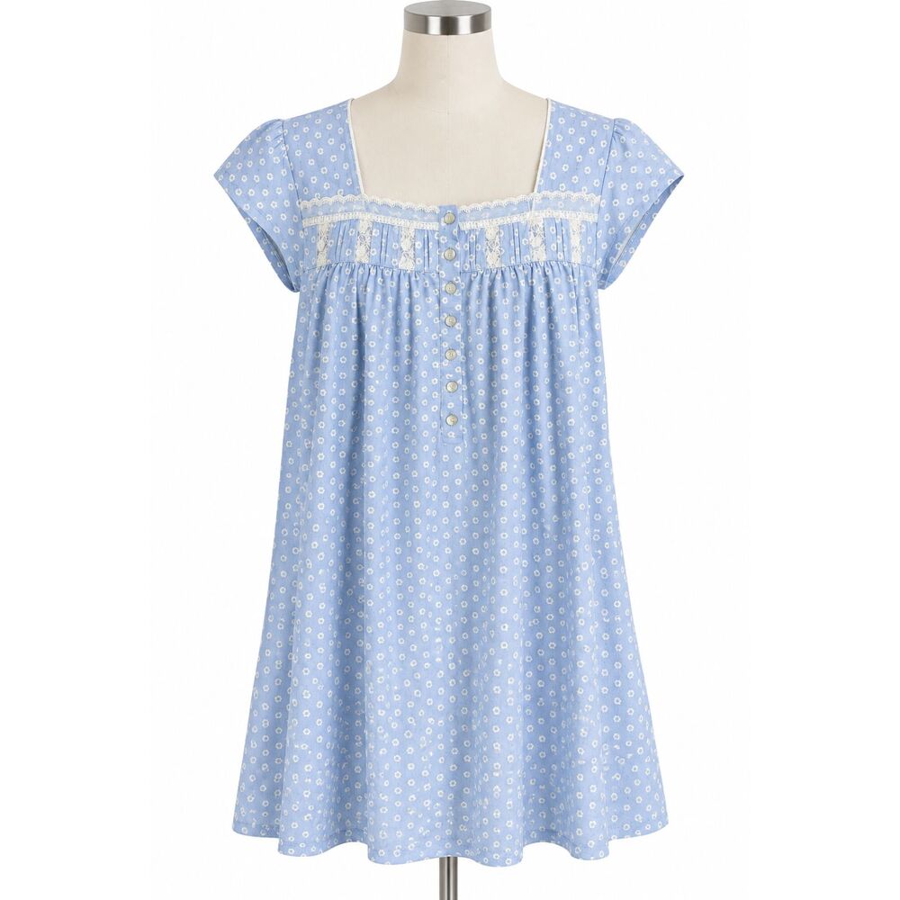 Eileen West 100% Cotton Floral Vintage Inspired Cottagecore Nightgown Size S